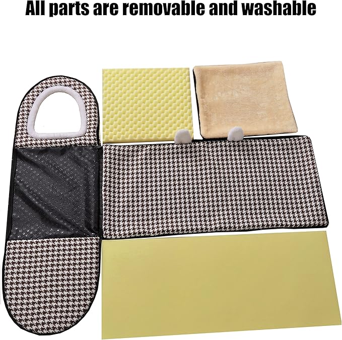 Dog Bed,2 Ways to Use,Indoor Pet House with Fluffy Mat,Removable and Washable Cover,Non-Slip Bottom,for Large Dogs(2XL Brown Cranes)