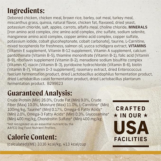 Merrick Healthy Grains Premium Adult Dry Dog Food, Wholesome And Natural Kibble With Chicken And Brown Rice - 4.0 lb. Bag