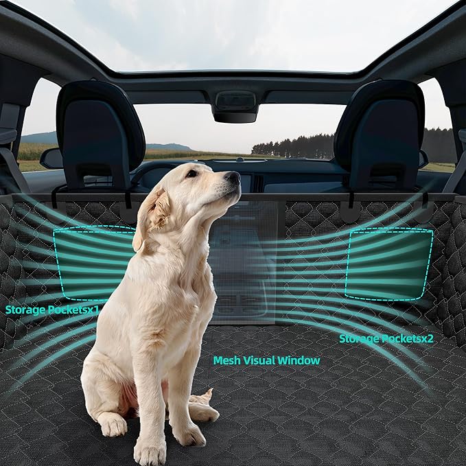 Back Seat Extender for Dogs Hard Bottom Dog Car Seat Cover for Back Seat Heavy Duty Scratch Proof Nonslip Durable Soft 100% Waterproof Dog Hammock for Car Truck SUV