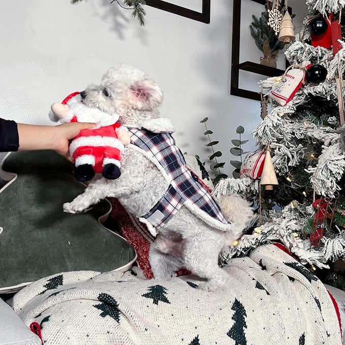 Giftable World Holiday Plush Pet Toy Fun for Christmas Designs with Squeaker Dog Chew Toy (9" Santa w/Squeaker & Crinkle)