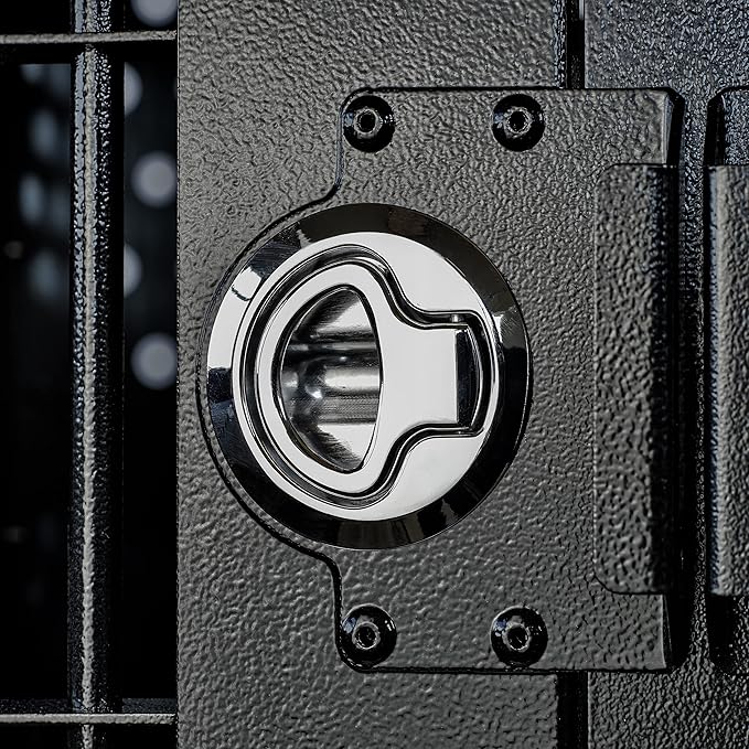 Heavy Duty Fully Collapsible Powder-Coated Aluminum Dog Crate - Large (Black)