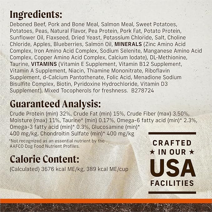 Merrick Premium Grain Free Dry Adult Dog Food, Wholesome And Natural Kibble, Real Texas Beef And Sweet Potato - 10.0 lb. Bag