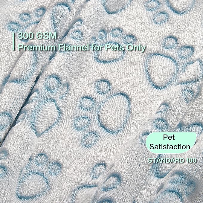 Stuffed Premium Soft Dog Couch Blanket, with Flannel Cute Paw Print, 30 * 70 inches, Cat Blanket Puppy Supplies Dog Products Stuff Essentials, Blue