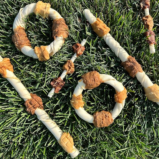 Cadet Gourmet Shish Kabob Dog Treats for Large Dogs, Healthy & Natural Chicken & Sweet Potato Chew Sticks, Beef Hide, Extra Large 10 Inch, 4 Count (Pack of 1)