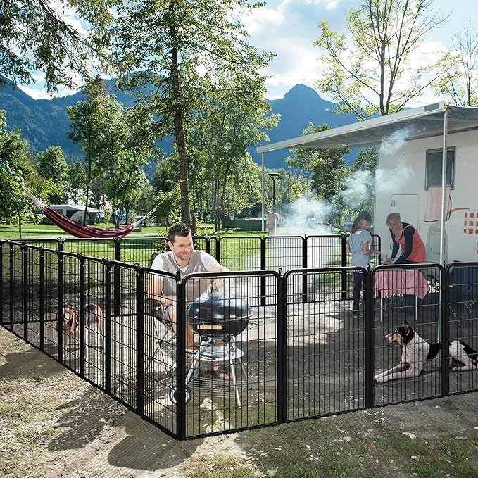 Yaheetech Dog Playpen Outdoor, 40 inch 4 Panels Dog Pen Indoor Heavy Duty Puppy Exercise Pen Metal Pet Fence for RV Camping/Yard/Garden
