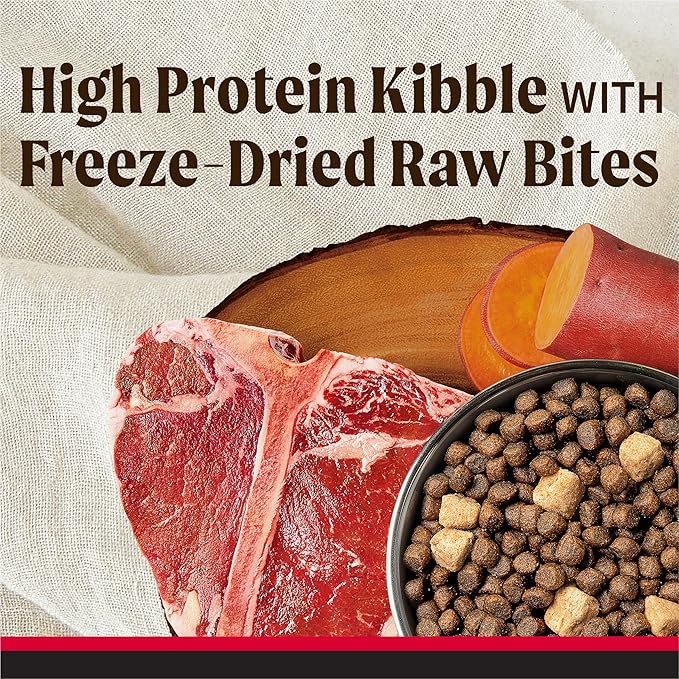 Merrick Backcountry Grain Free Dry Adult Dog Food Kibble With Freeze Dried Raw Pieces, Great Plains Red Recipe - 20.0 lb. Bag