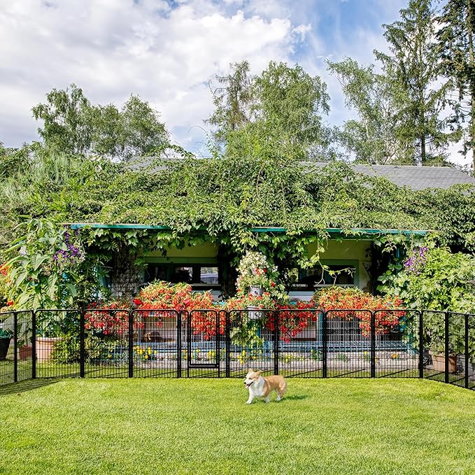 Yaheetech Dog Playpen Outdoor, 40 inch 24 Panels Dog Pen Indoor Heavy Duty Puppy Exercise Pen Metal Pet Fence for RV Camping/Yard/Garden