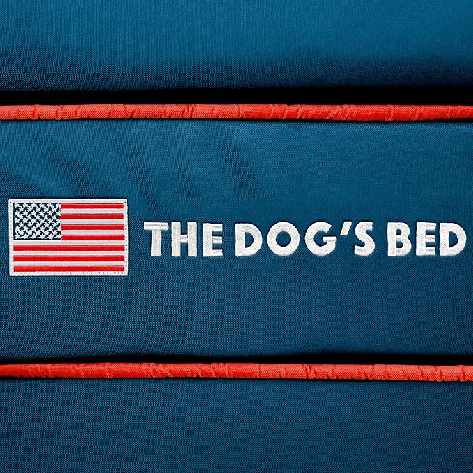 The Dog’s Bed, XXL Blue Oxford with Red Trim USA Flag Dog Bed, Memory Foam, Pain Relief: Arthritis, Post Surgery, Lameness, Supportive, Calming, Waterproof Washable Cover