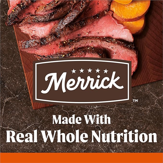 Merrick Premium Grain Free Dry Adult Dog Food, Wholesome And Natural Kibble, Real Texas Beef And Sweet Potato - 4.0 lb. Bag