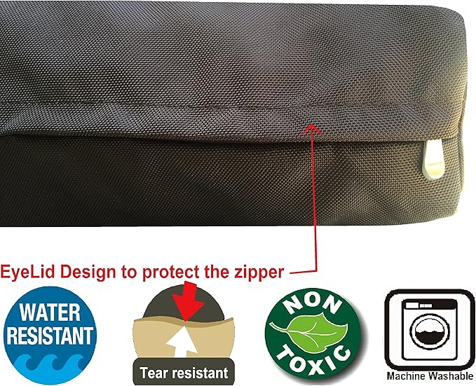 Dogbed4less Orthopedic Dog Bed with Memory Foam for Medium Large Pet, Waterproof Liner with Strong Ballistic Nylon Brown External Cover, 41X27X4 Inch Fit 42X28 Crate