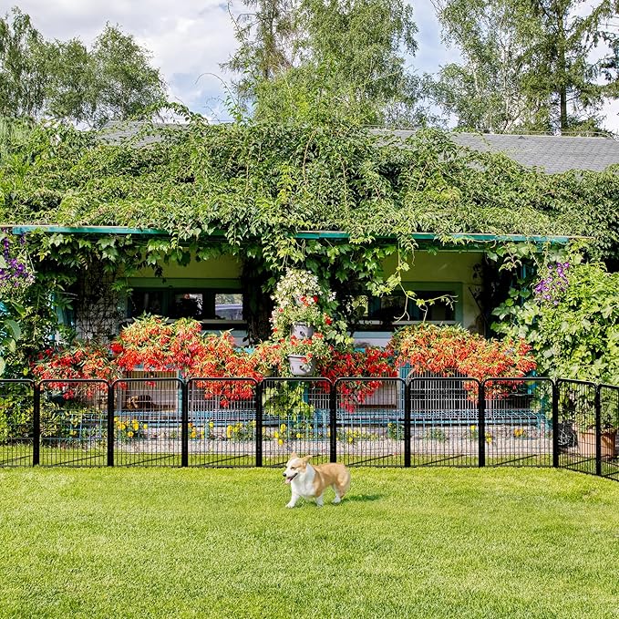 Yaheetech Dog Playpen Outdoor, 32 inch 8 Panels Dog Pen Indoor Heavy Duty Puppy Exercise Pen Metal Pet Fence for RV Camping/Yard/Garden