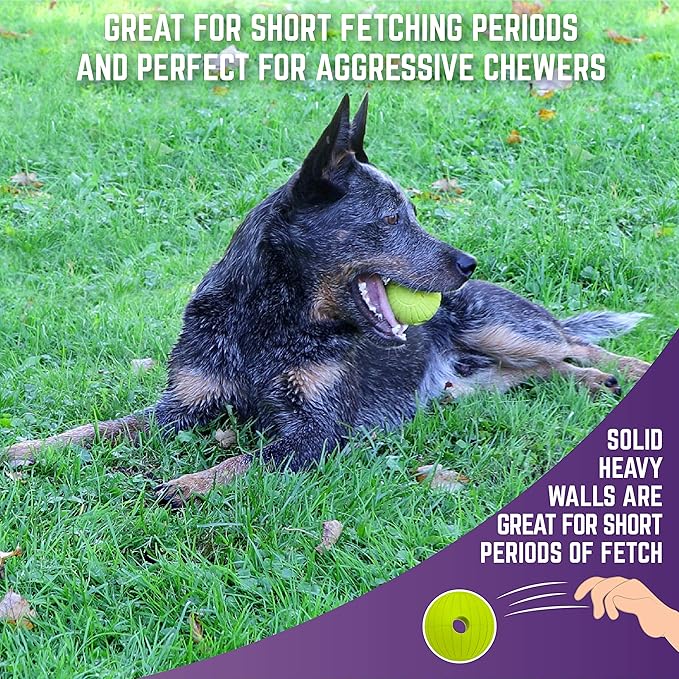 Chew King Supreme Rubber Fetch Balls - Extremely Durable Natural Rubber Toy, 2.5 inch, Yellow (CM-10066-CS01)